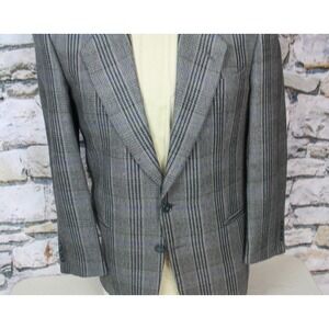 UNGARO UOMO Paris Men's Vintage Sportcoat Made In Italy Glen Plaid Ventless 40